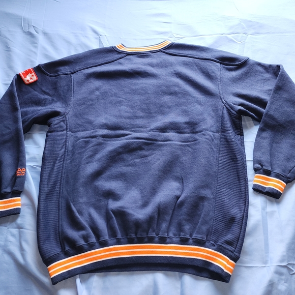 VTG LEE SPORT NFL DENVER BRONCOS FLEECE LINED PULLOVER SWEATER BLUE/ORANGE LARG - Picture 7 of 15
